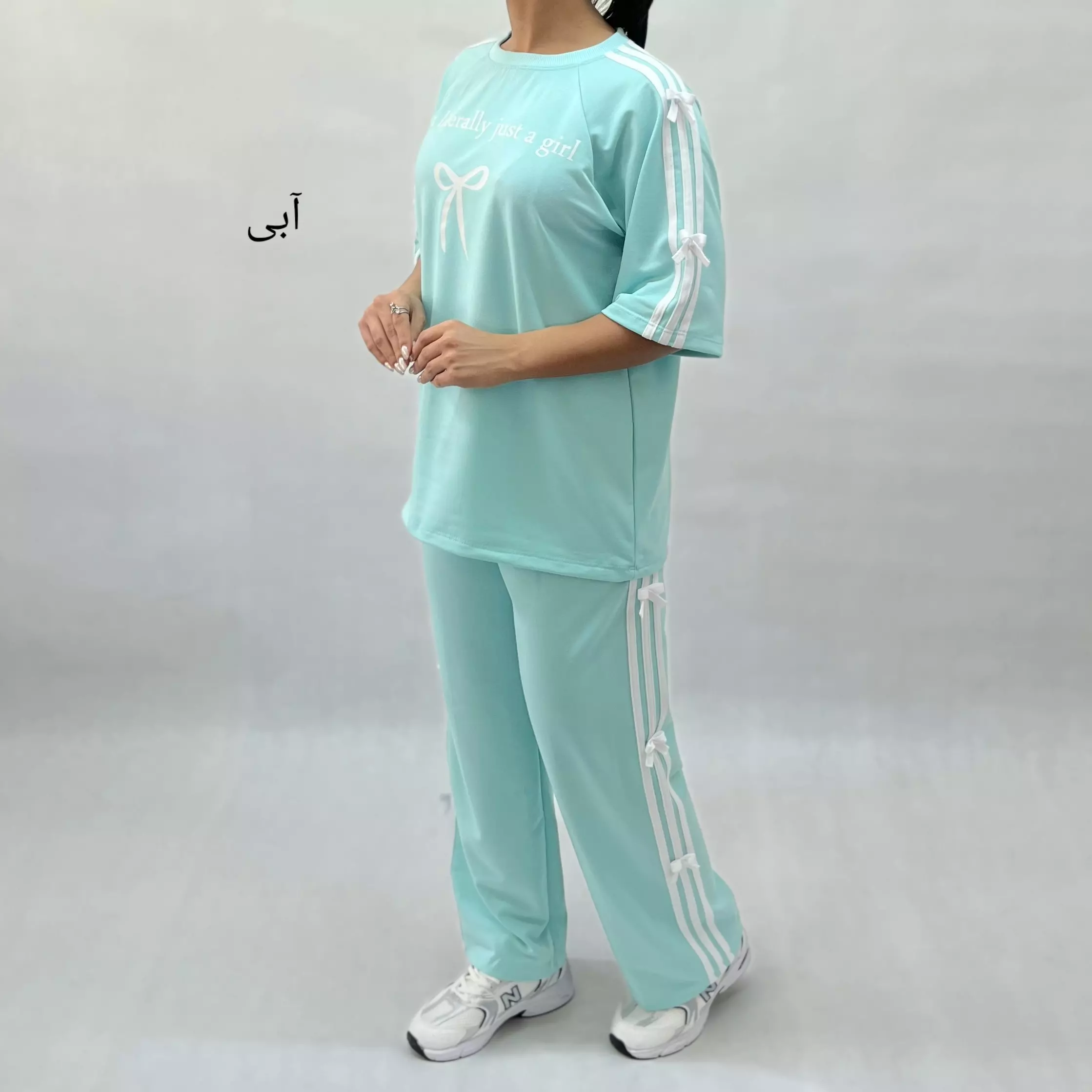 ست تیشرت و شلوار بغل پاپیون 0011544093